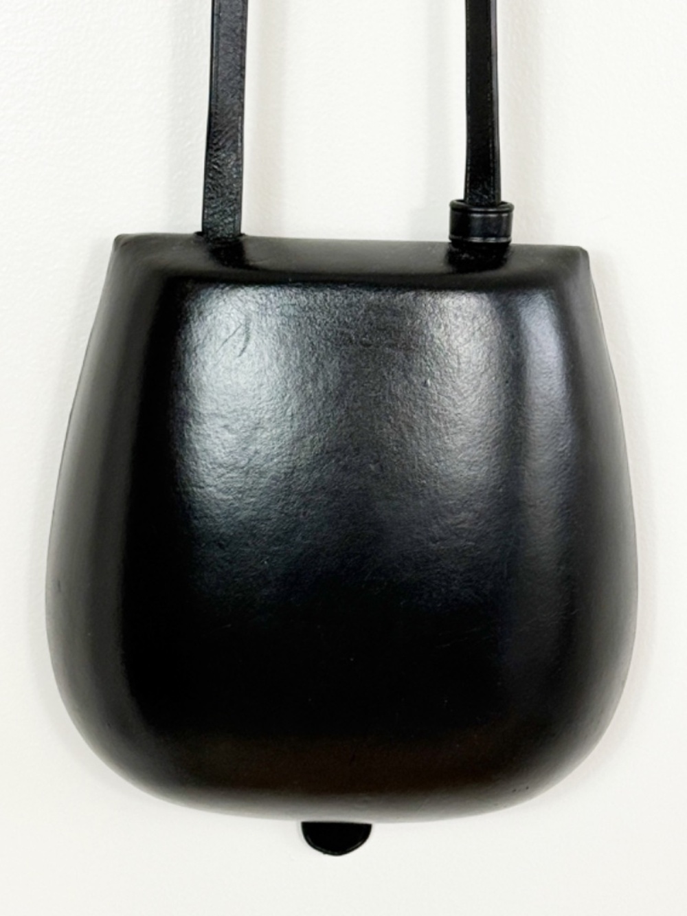 Lemaire Black Leather Molded Tacco Crossbody Bucket Bag